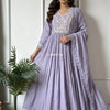 Lavender Peach Aura – Pure Mulchanderi Suit Set