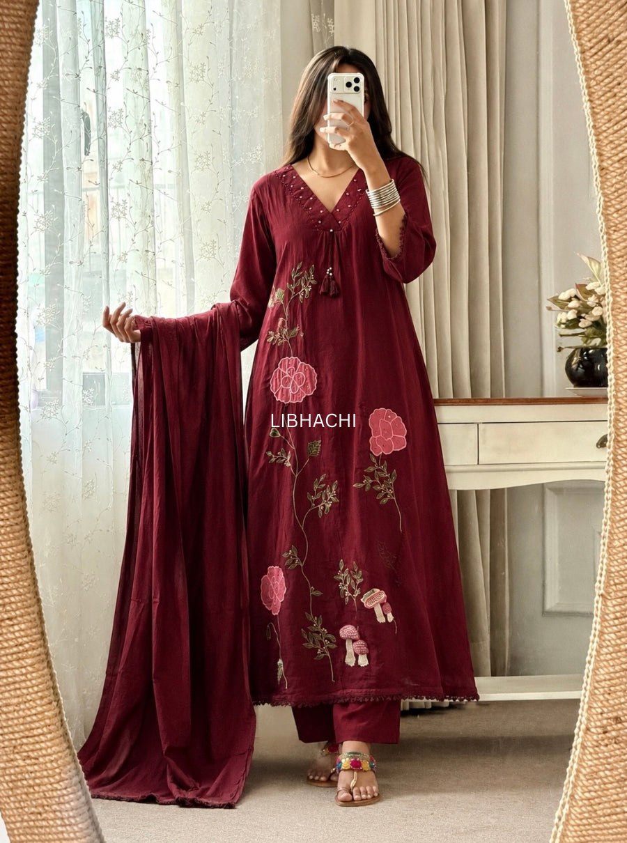 Mehernoor Mul Cotton Suit Set