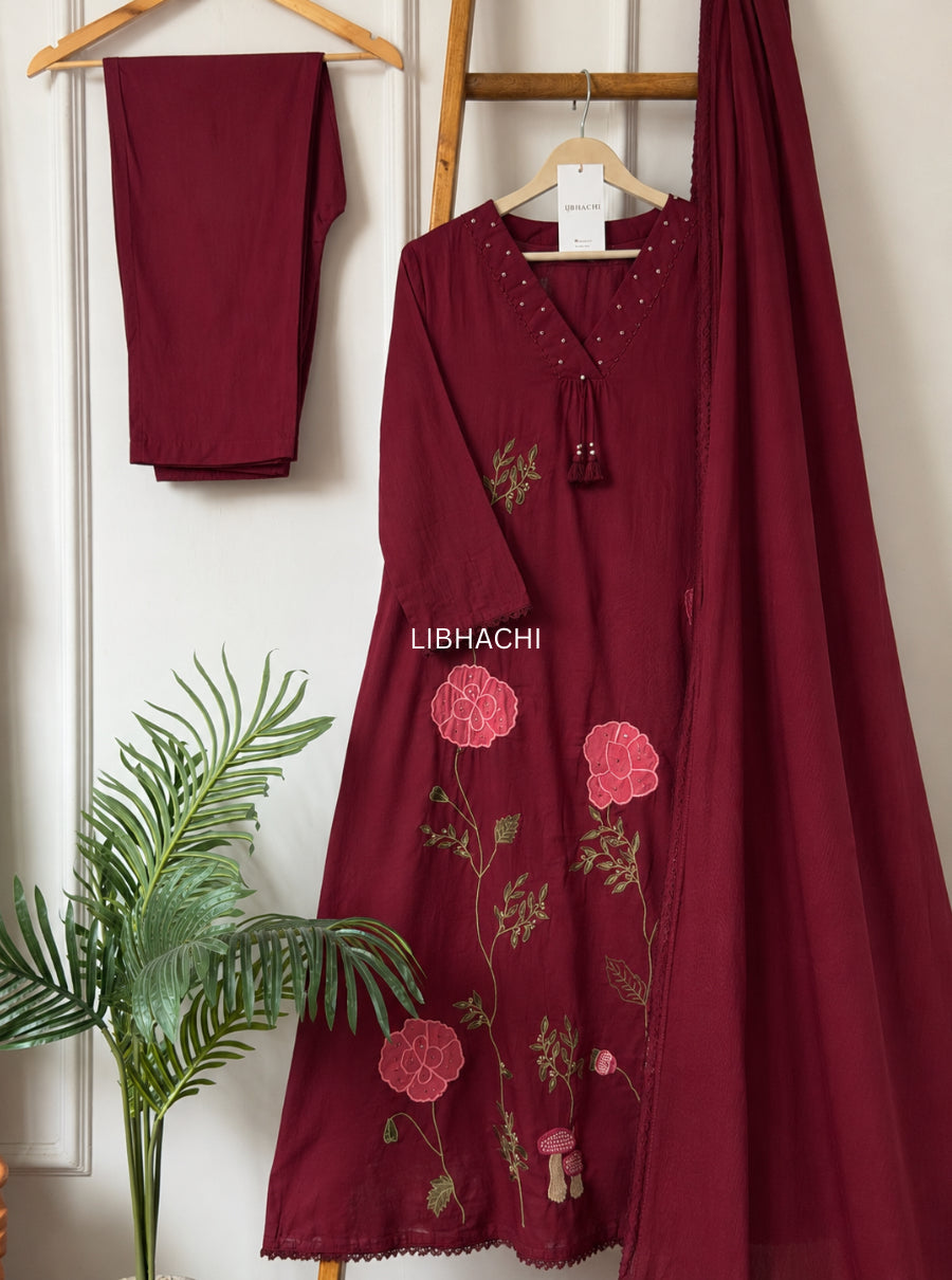 Mehernoor Mul Cotton Suit Set