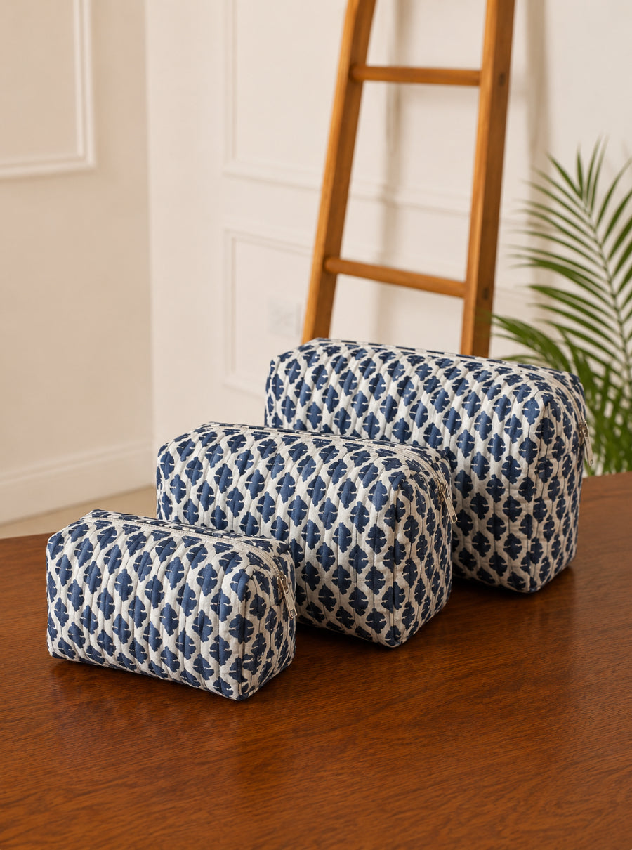 Neelbagh Handblock toiletry pouch set