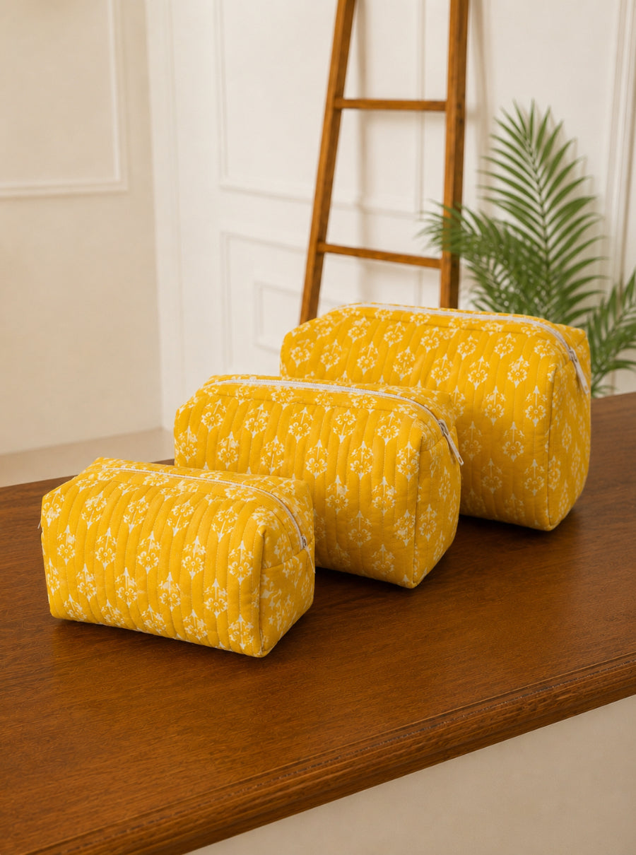 Sunshine girl Handblock toiletry pouch set