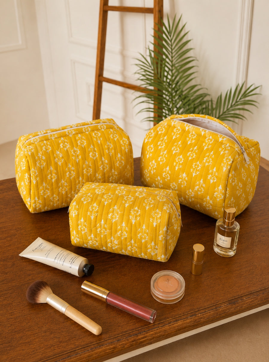 Sunshine girl Handblock toiletry pouch set