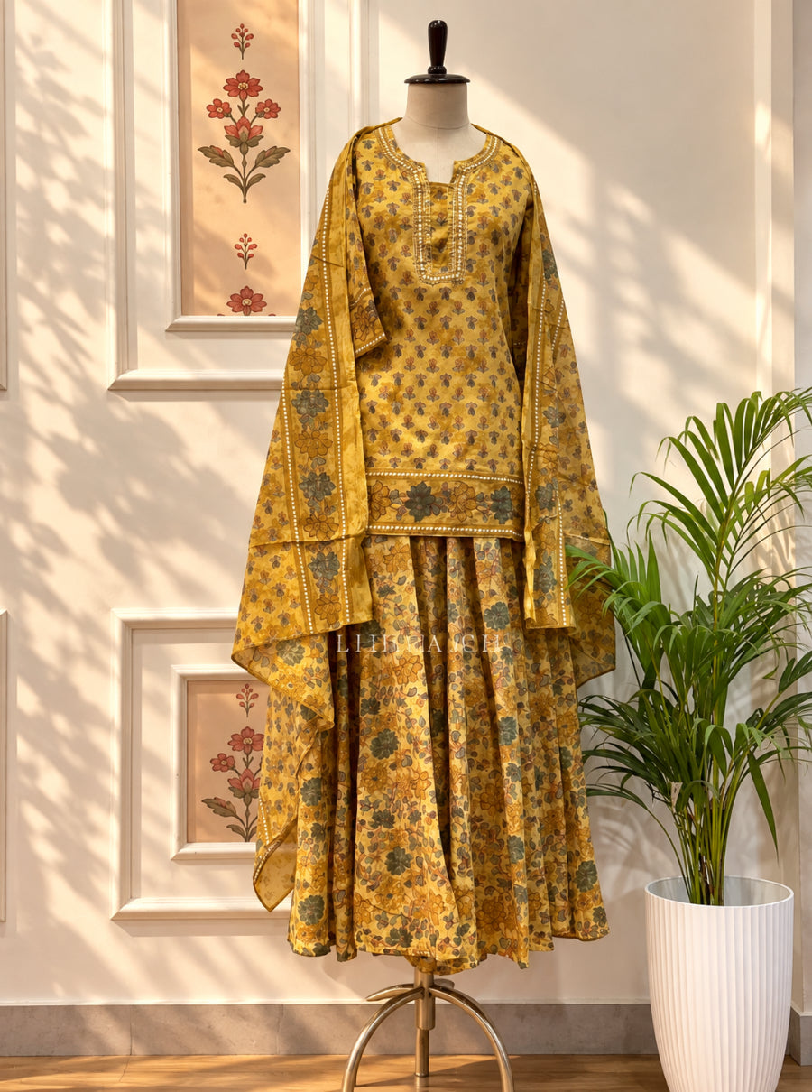 Gulbano — The Pure Mul Cotton Floral Skirt Set with Dupatta