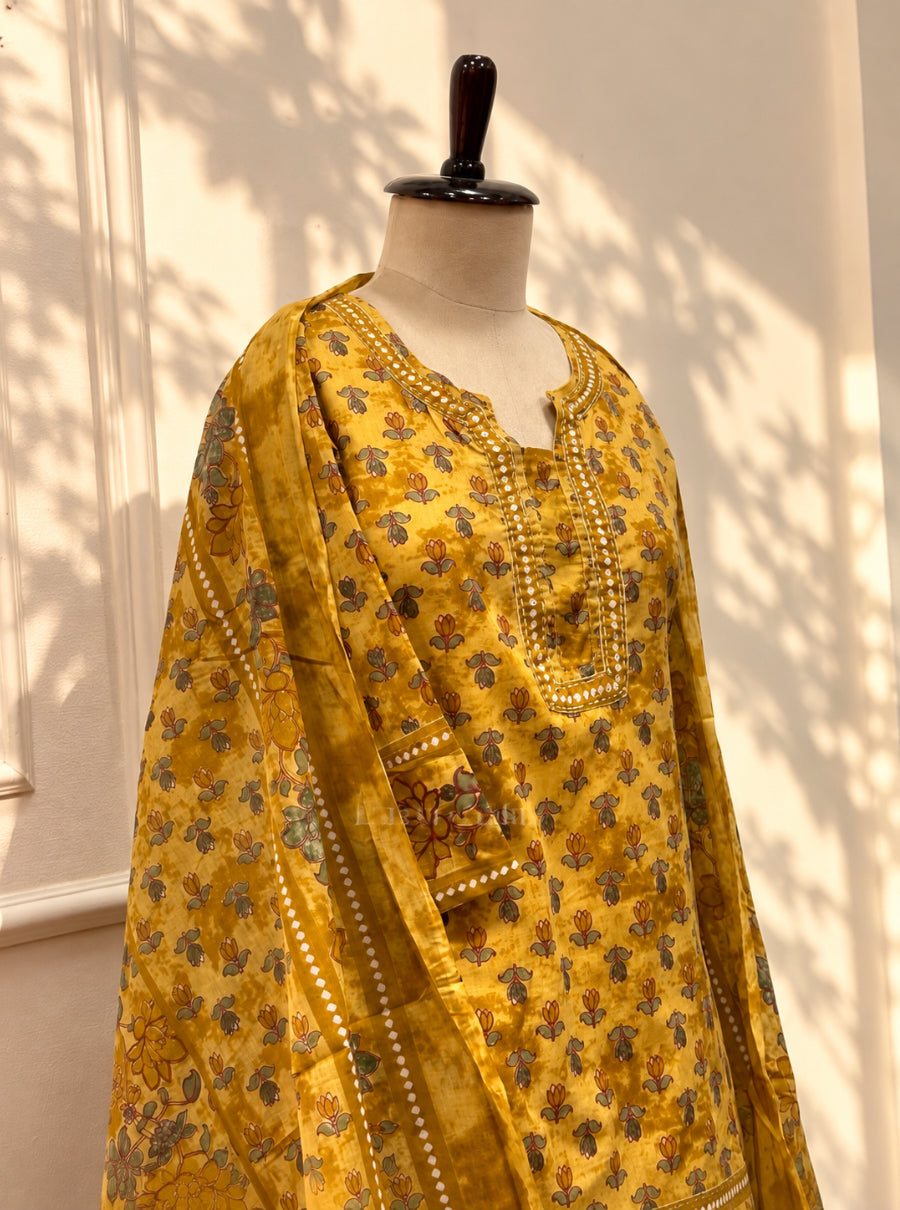 Gulbano — The Pure Mul Cotton Floral Skirt Set with Dupatta