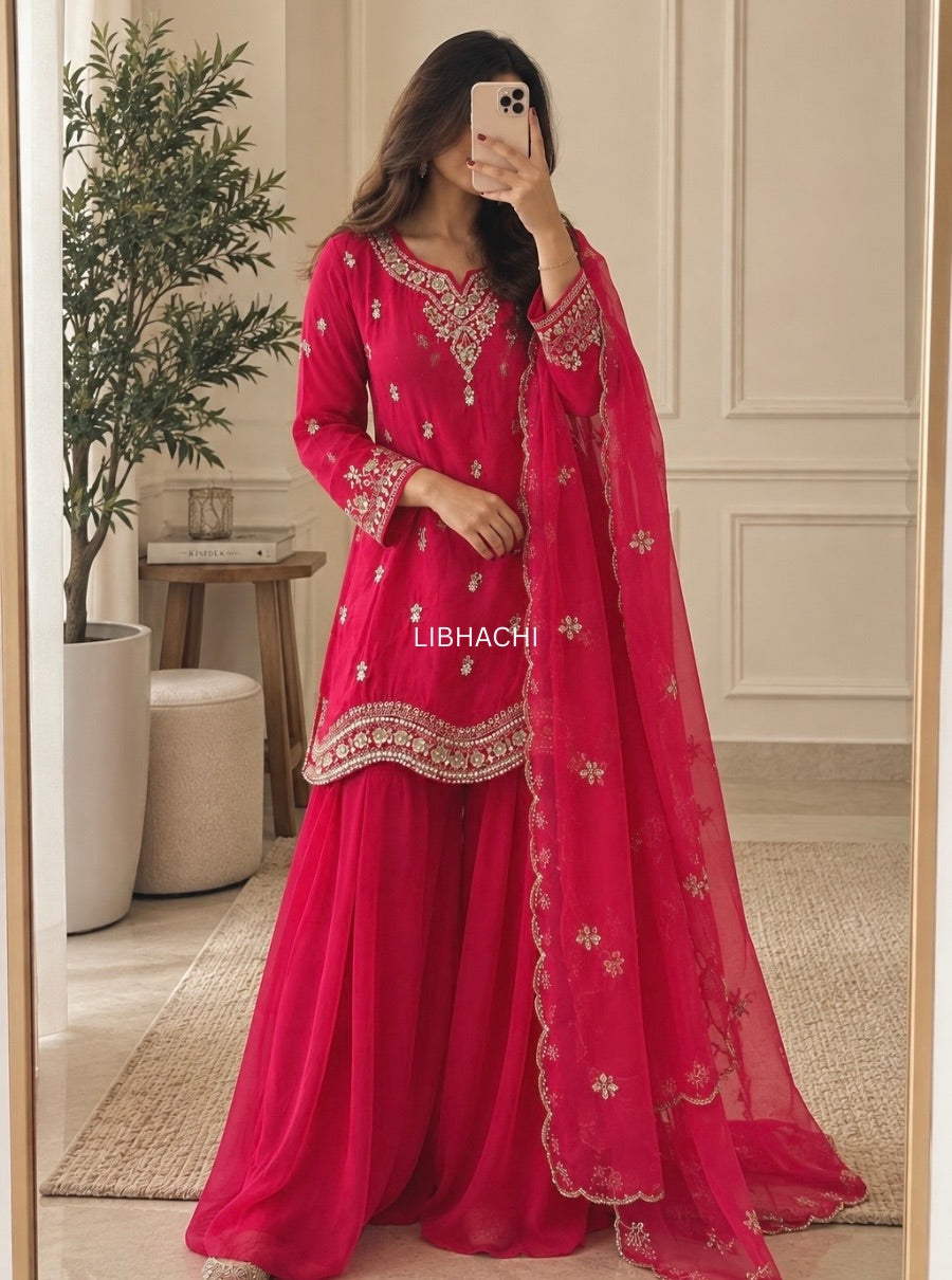 Gul-e-Rani — Rani Pink Embroidered Suit Set