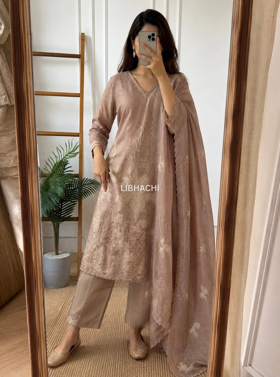 Elan Botanica Linen Suit Set