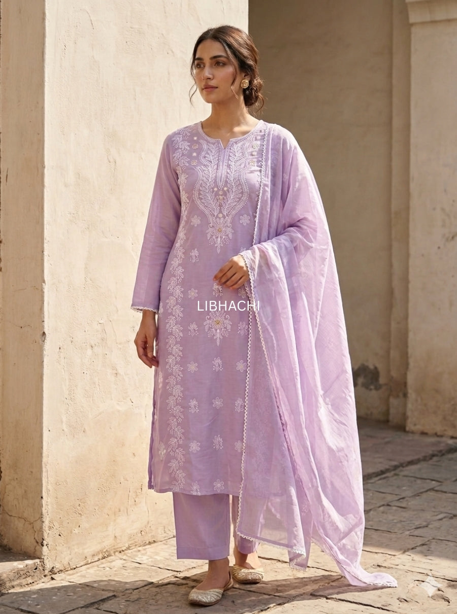 Elara Noor Chikankari Suit Set
