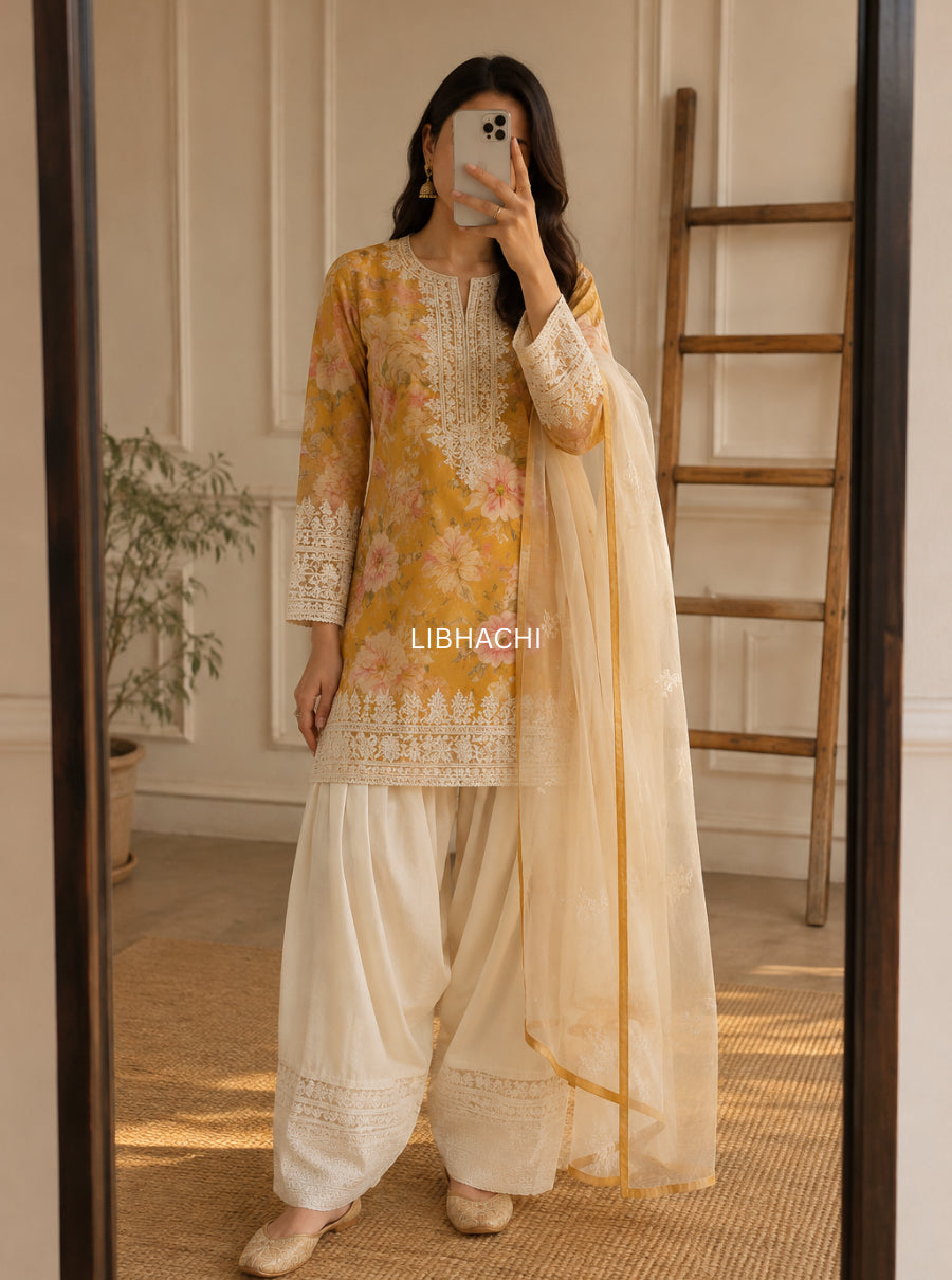 Farshi Bloom — Floral Farshi Salwar Set
