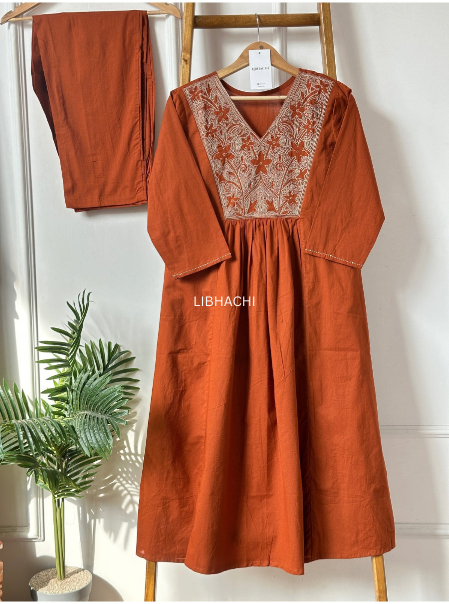 Aafreen Embroidered Flared Suit Set