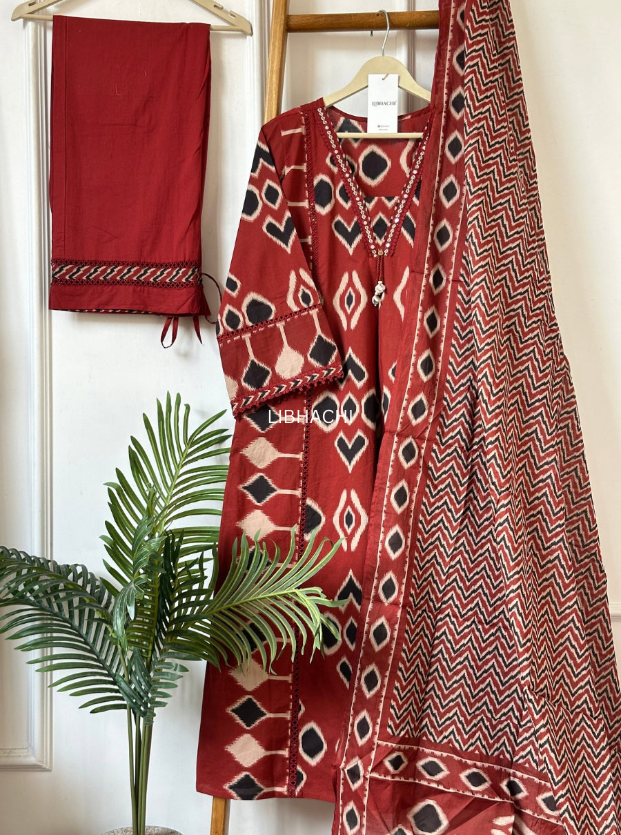 Ruhika Ikat A-Line Suit Set