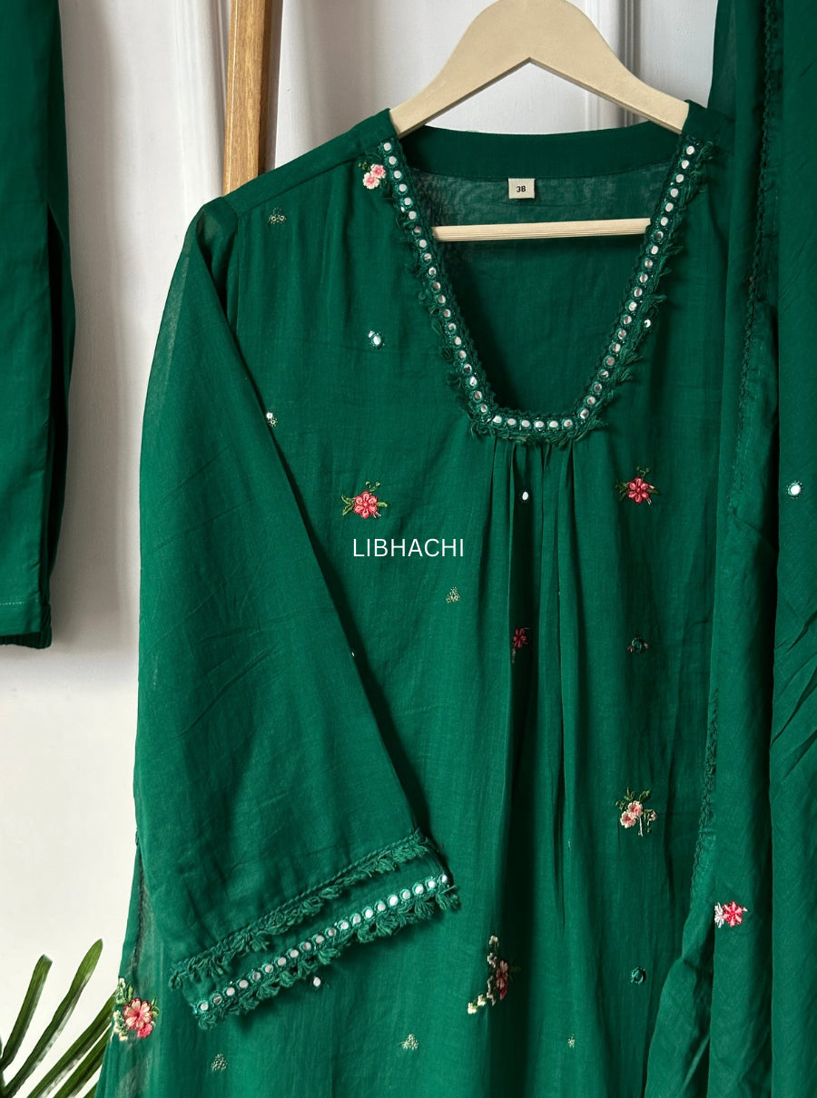 Emerald mul cotton suit set