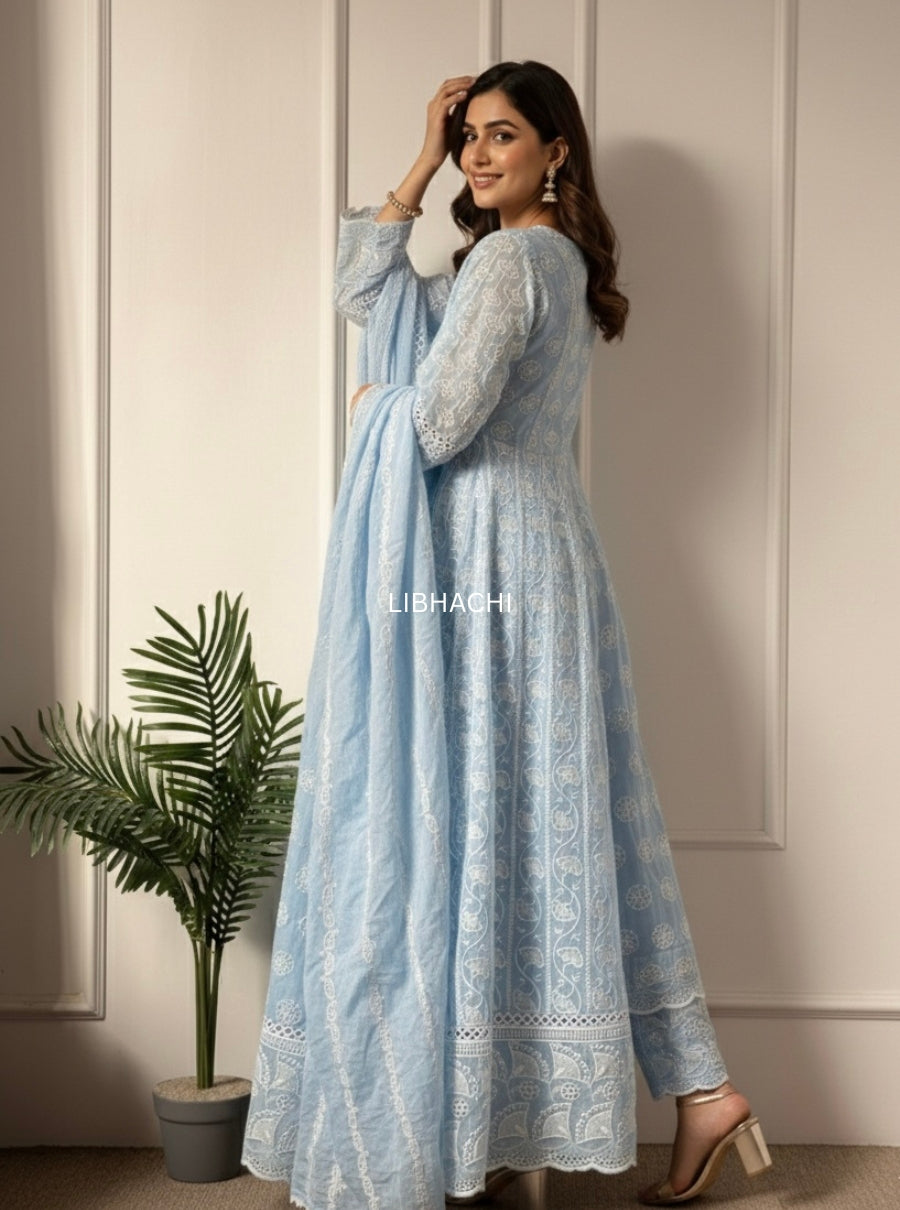 Ruhani Pastels – Lucknowi Chikankari Suit Set