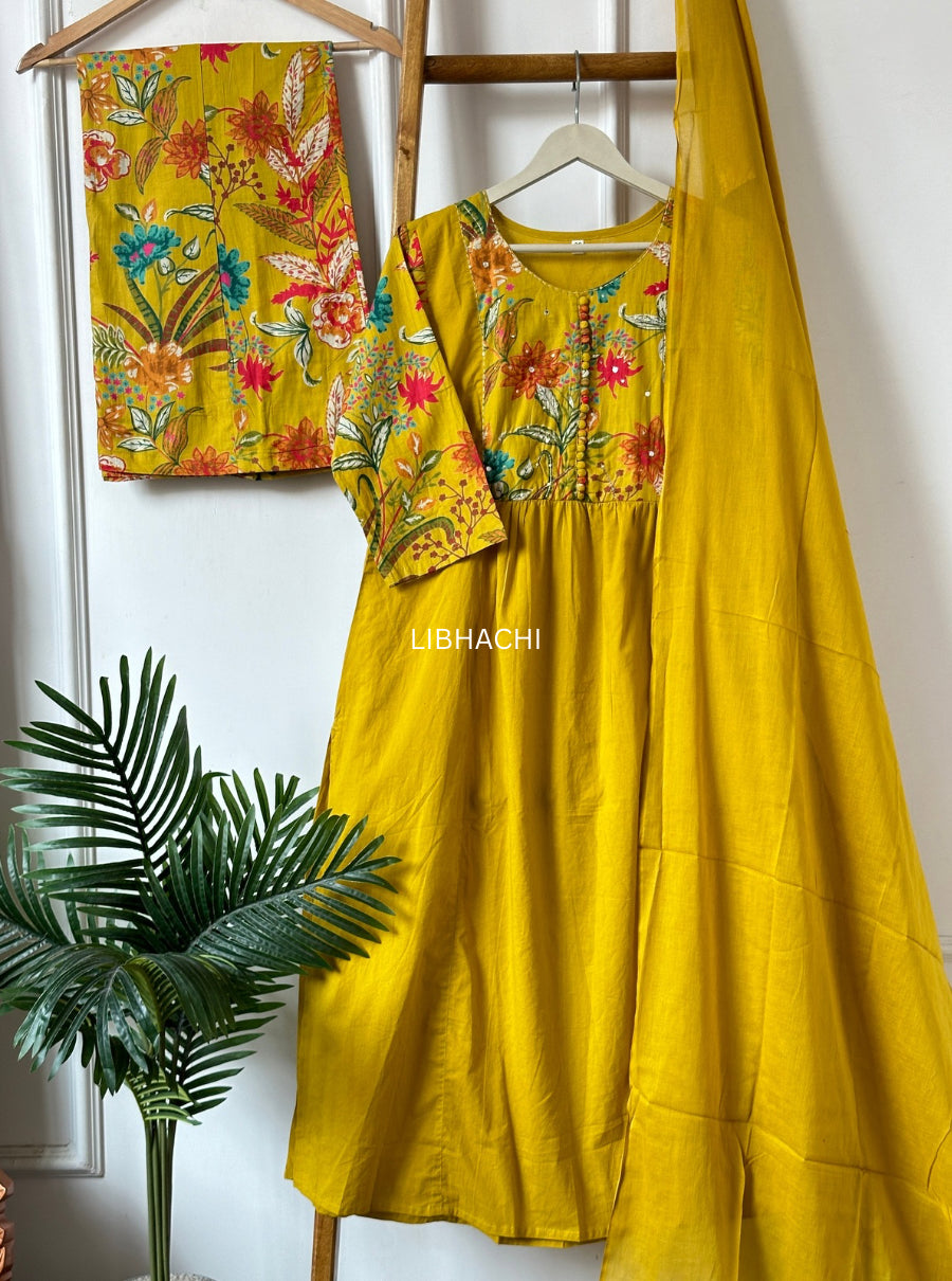 Sunlit Bloom Cotton Suit Set
