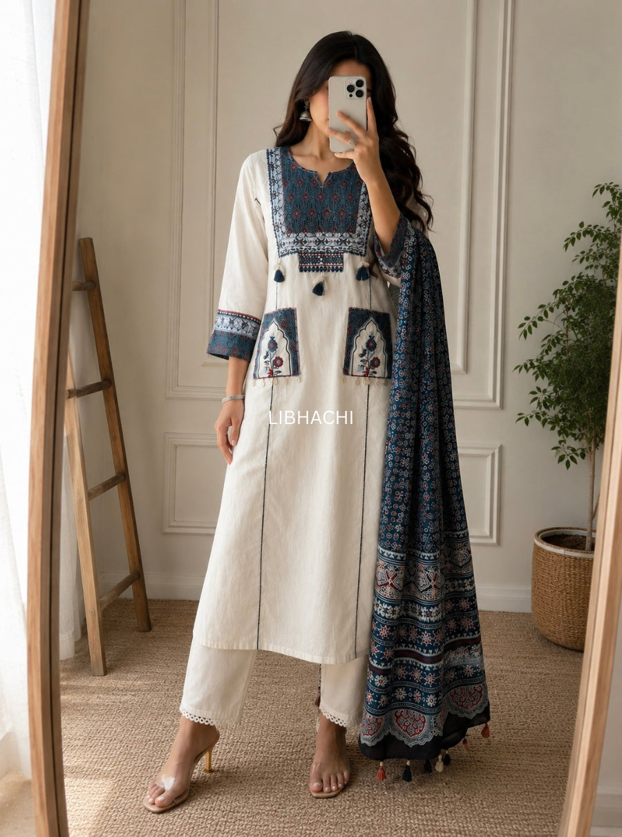 Noor Jharokha Pure Cotton Suit Set