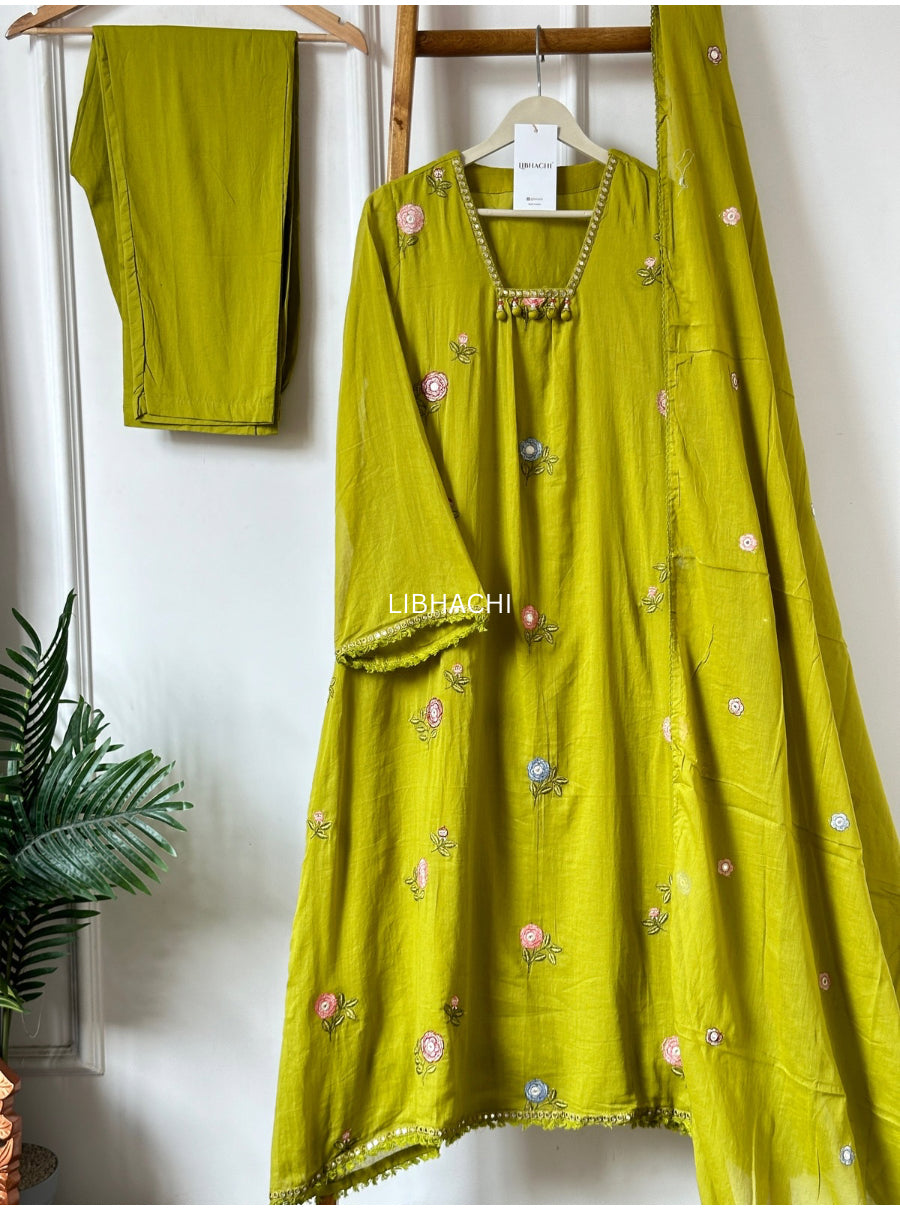 Noor bloom mul cotton suit set