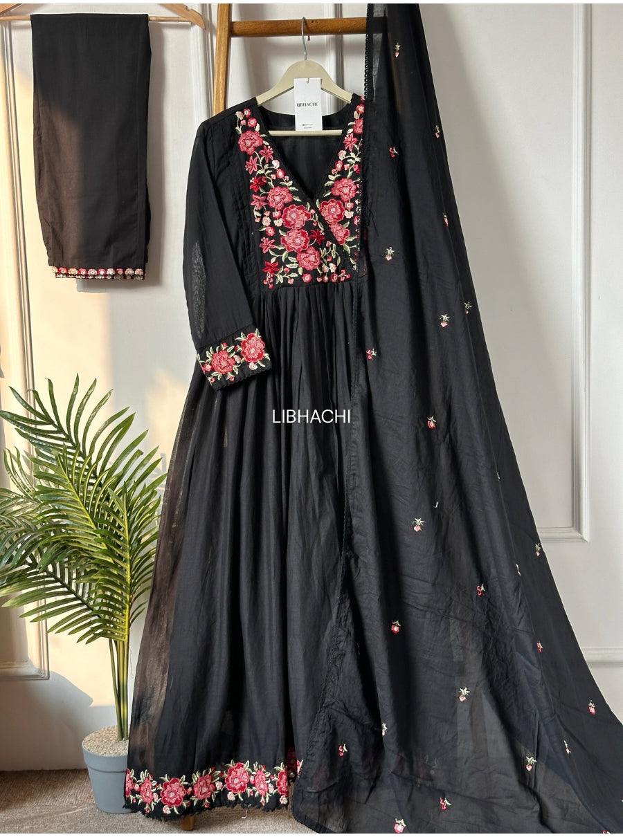 floral mul cotton anarkali