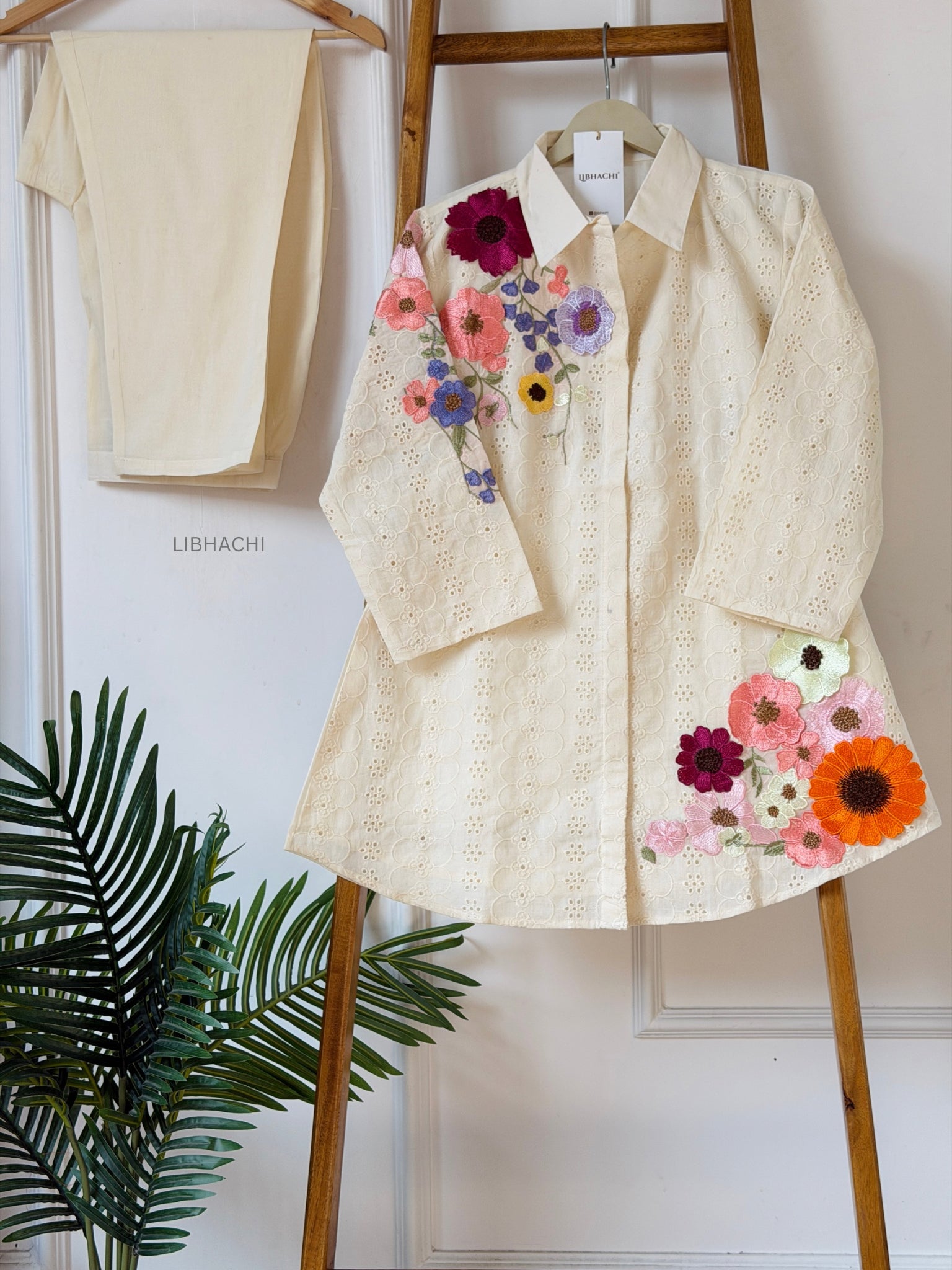 Floral Schiffli Co-ord Set