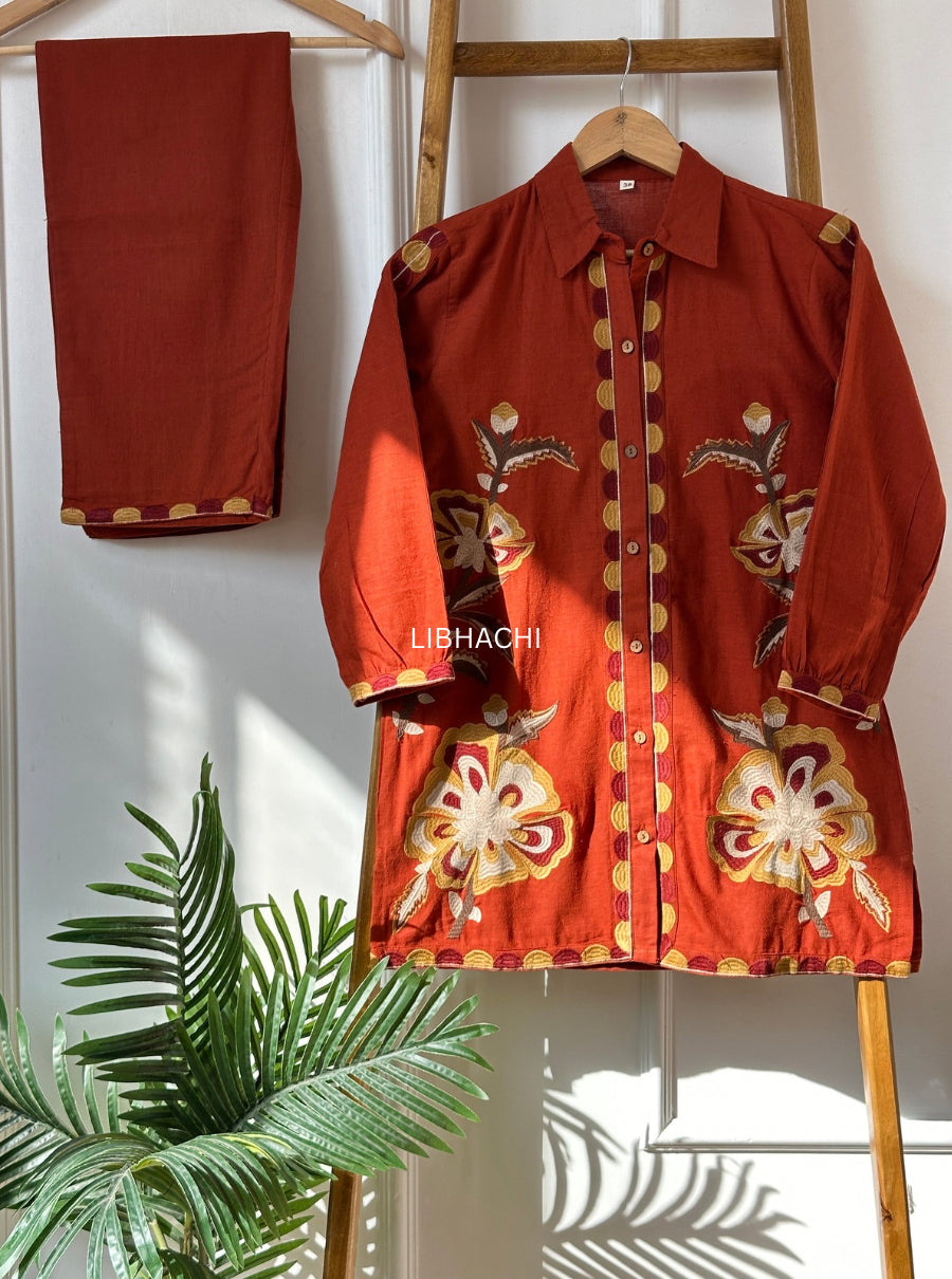 Rust Blossom Co-ord Set