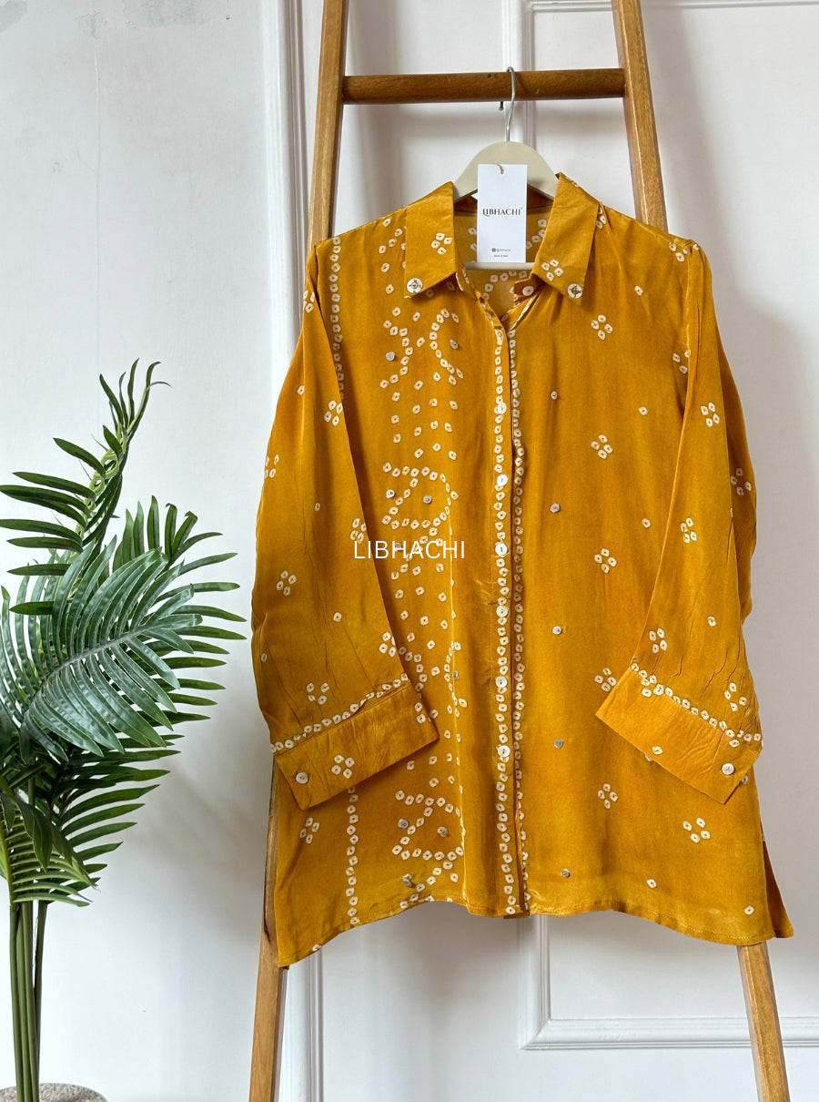 Zareen Silk Bandhani Shirt