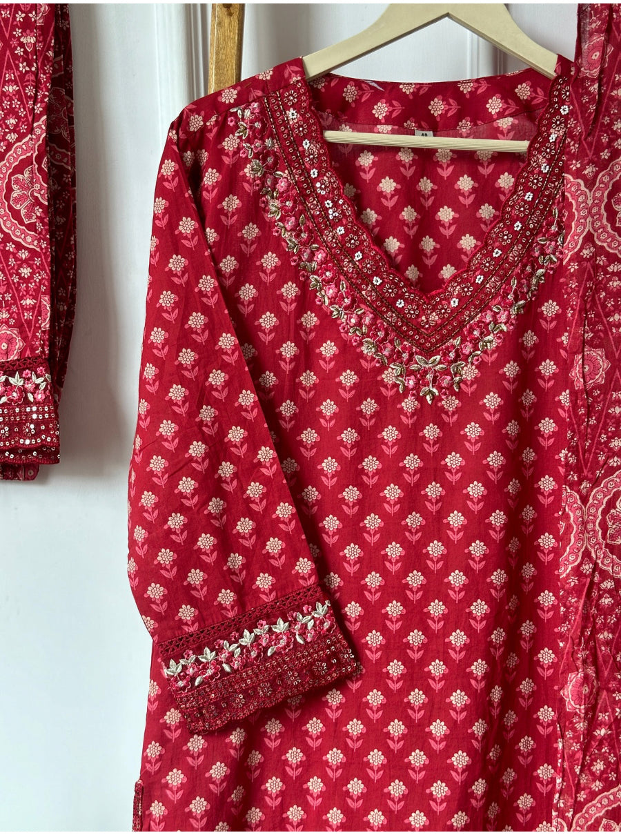 Mehr Buti Embroidered Suit Set