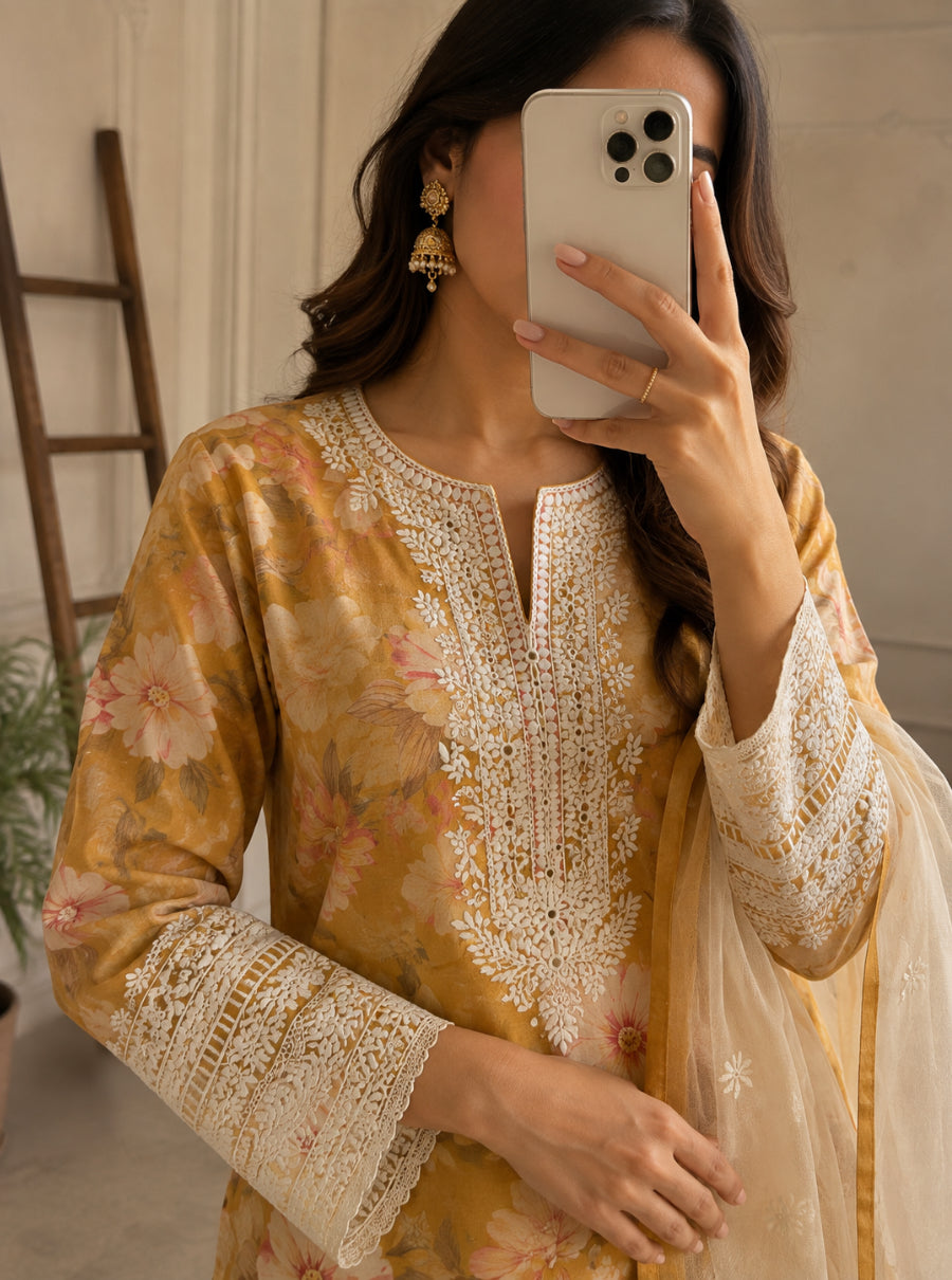 Farshi Bloom — Floral Farshi Salwar Set