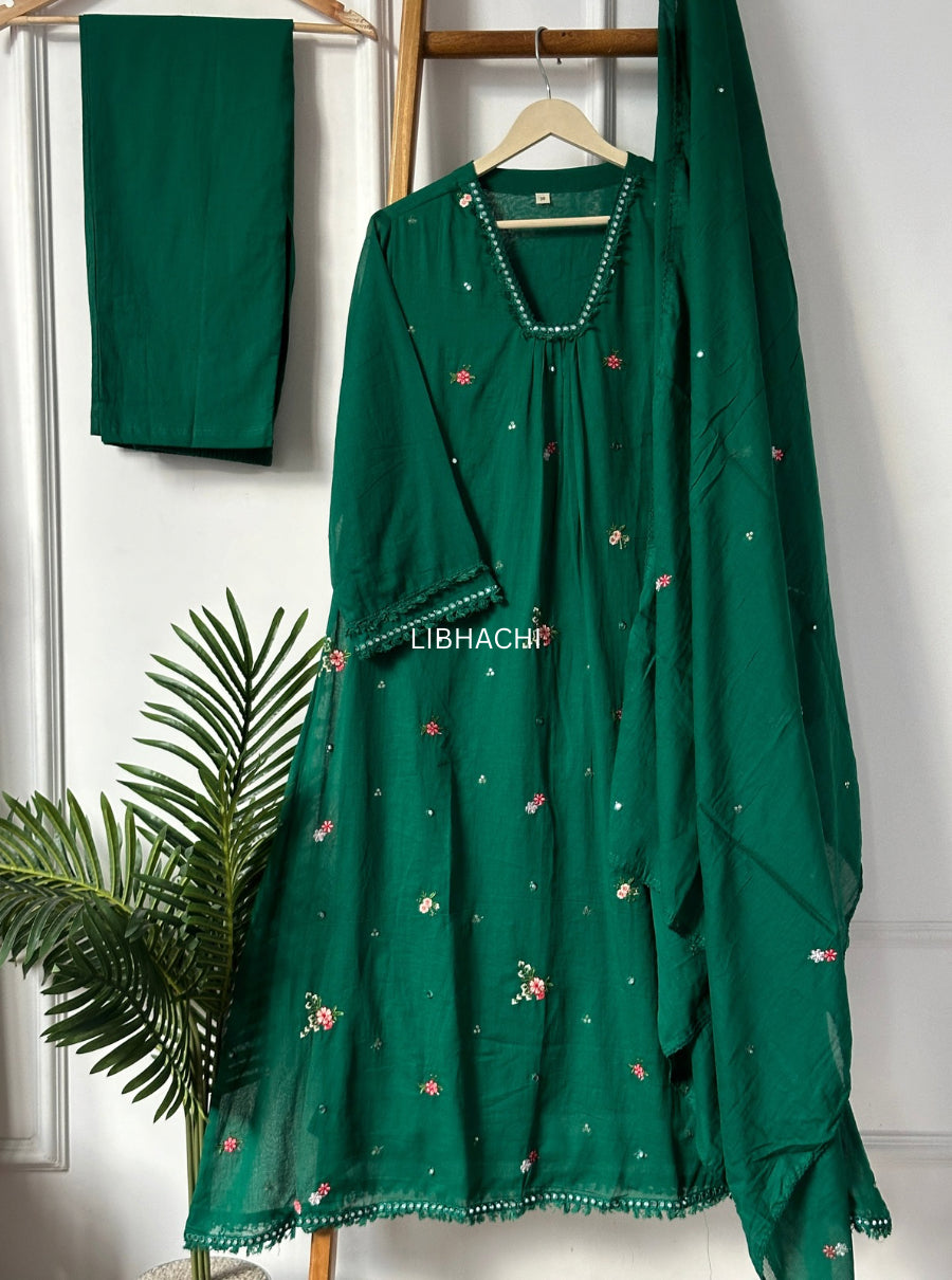 Emerald mul cotton suit set