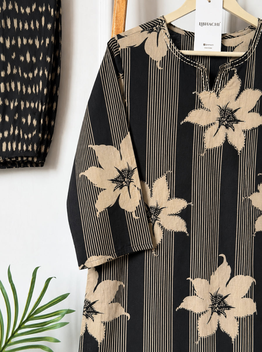 Noor Floral Stripe Suit Set