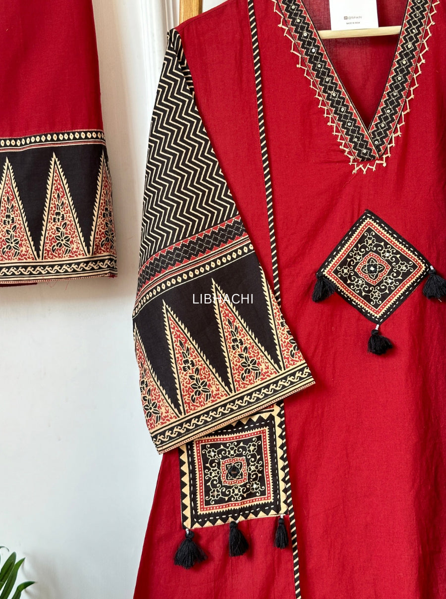 Rangriti ajrakh suit set