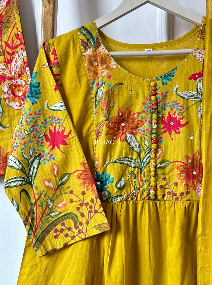 Sunlit Bloom Cotton Suit Set