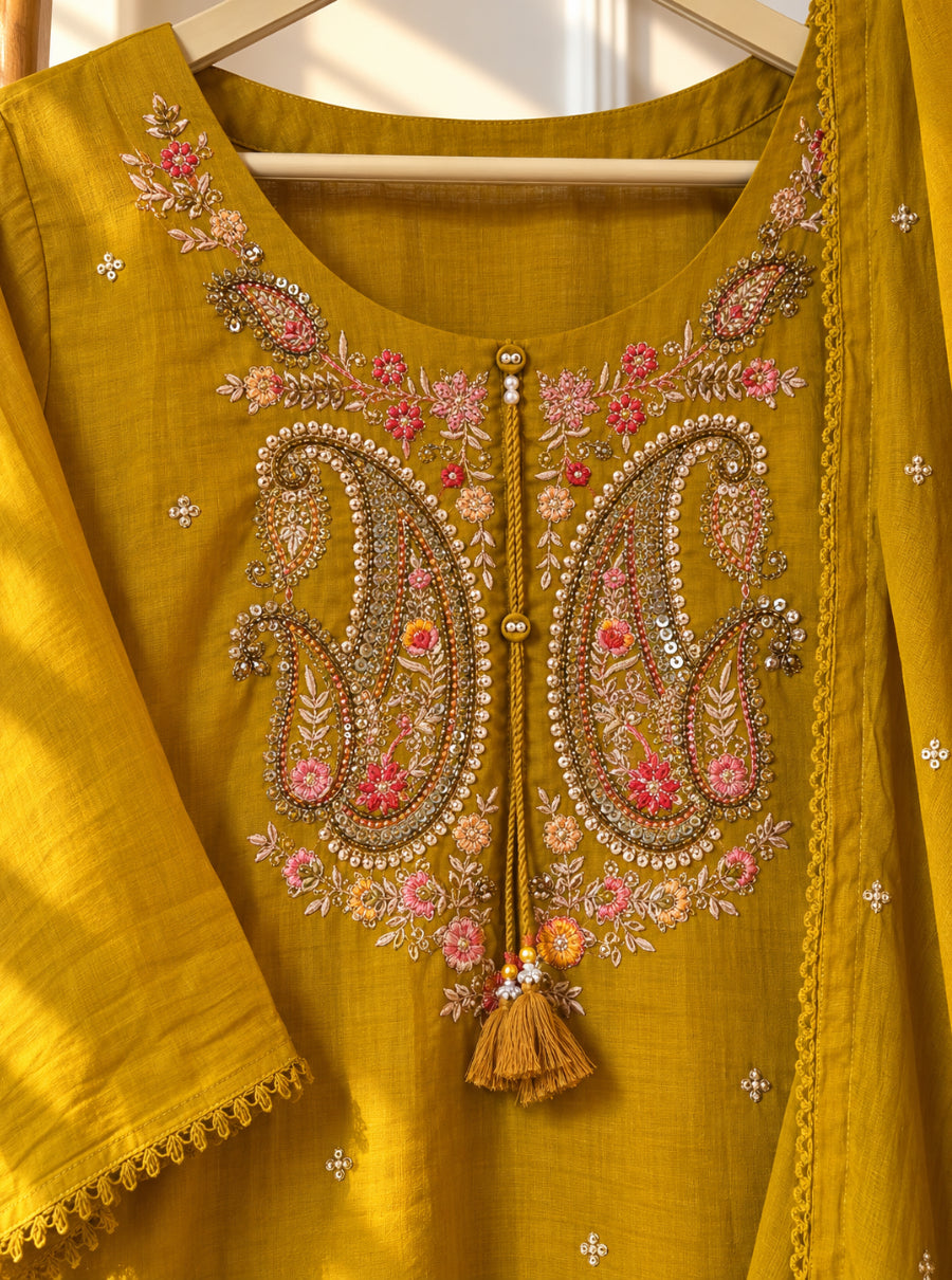 AARADHYA — The Festive Paisley Mul Cotton Suit Set