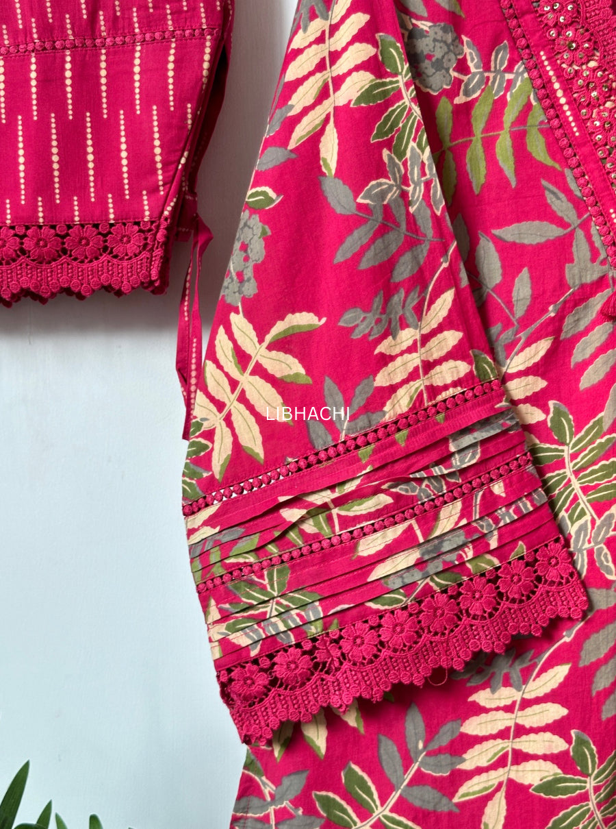 Gulbahaar Pink farshi salwar suit set