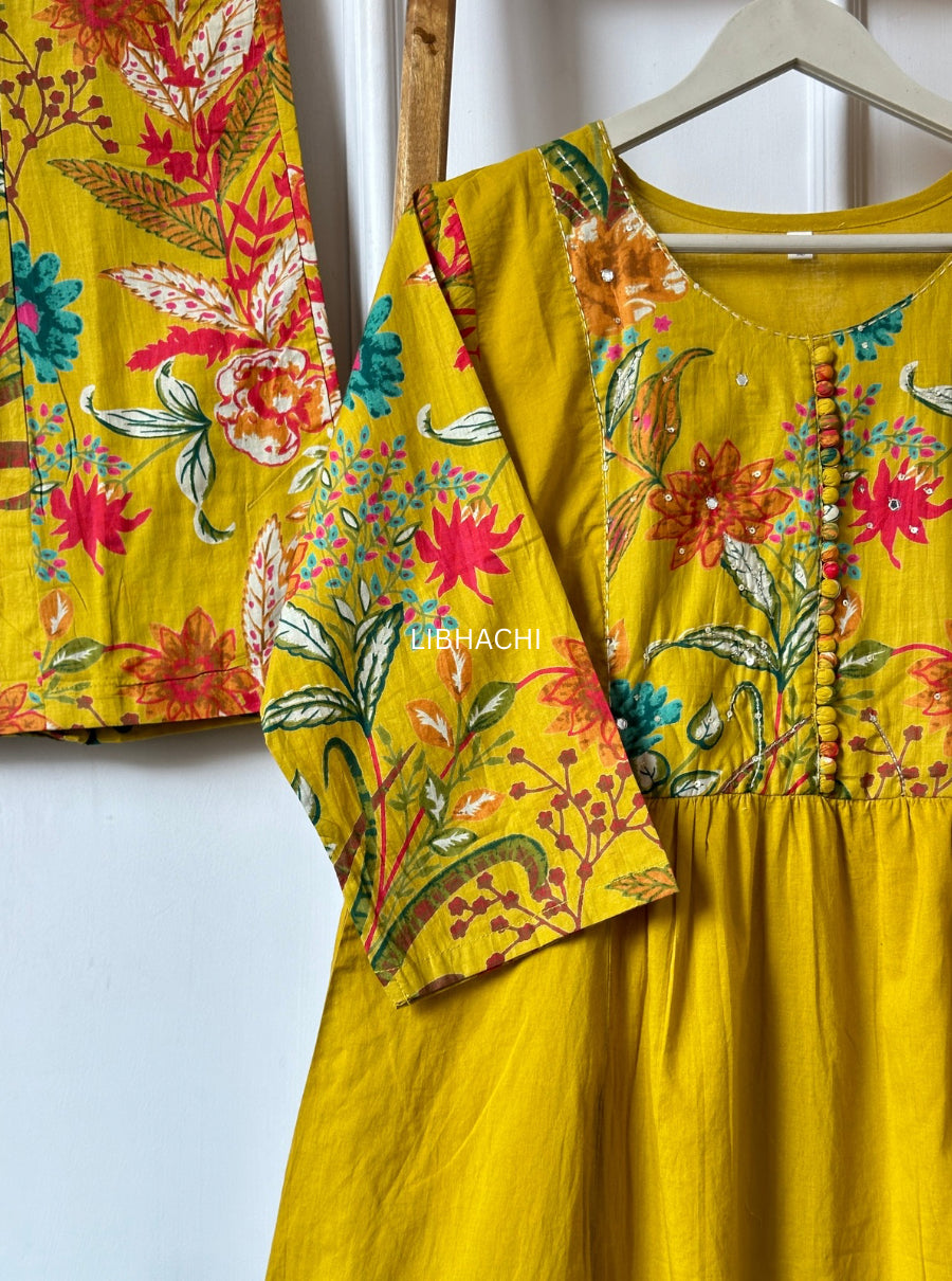 Sunlit Bloom Cotton Suit Set