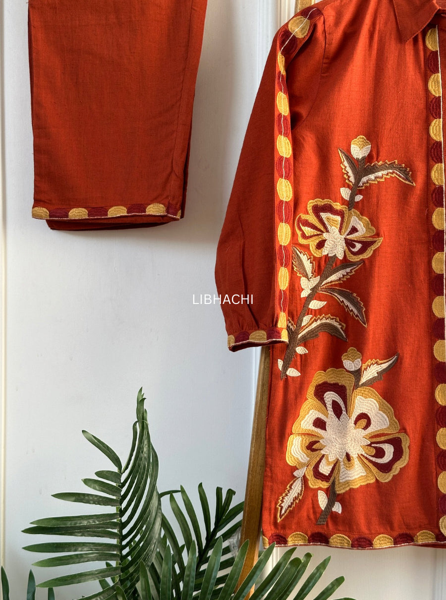 Rust Blossom Co-ord Set