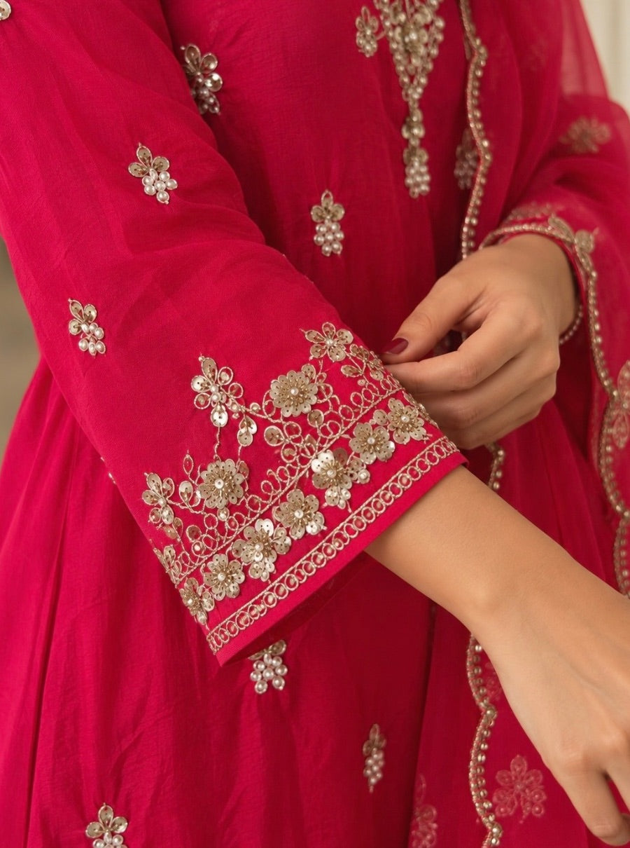 Gul-e-Rani — Rani Pink Embroidered Suit Set