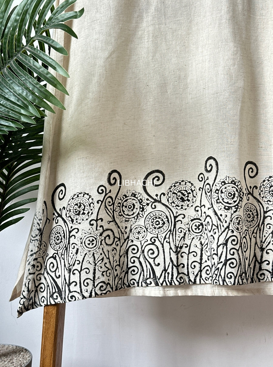 Ivory Hand-Block Printed Kurta Set