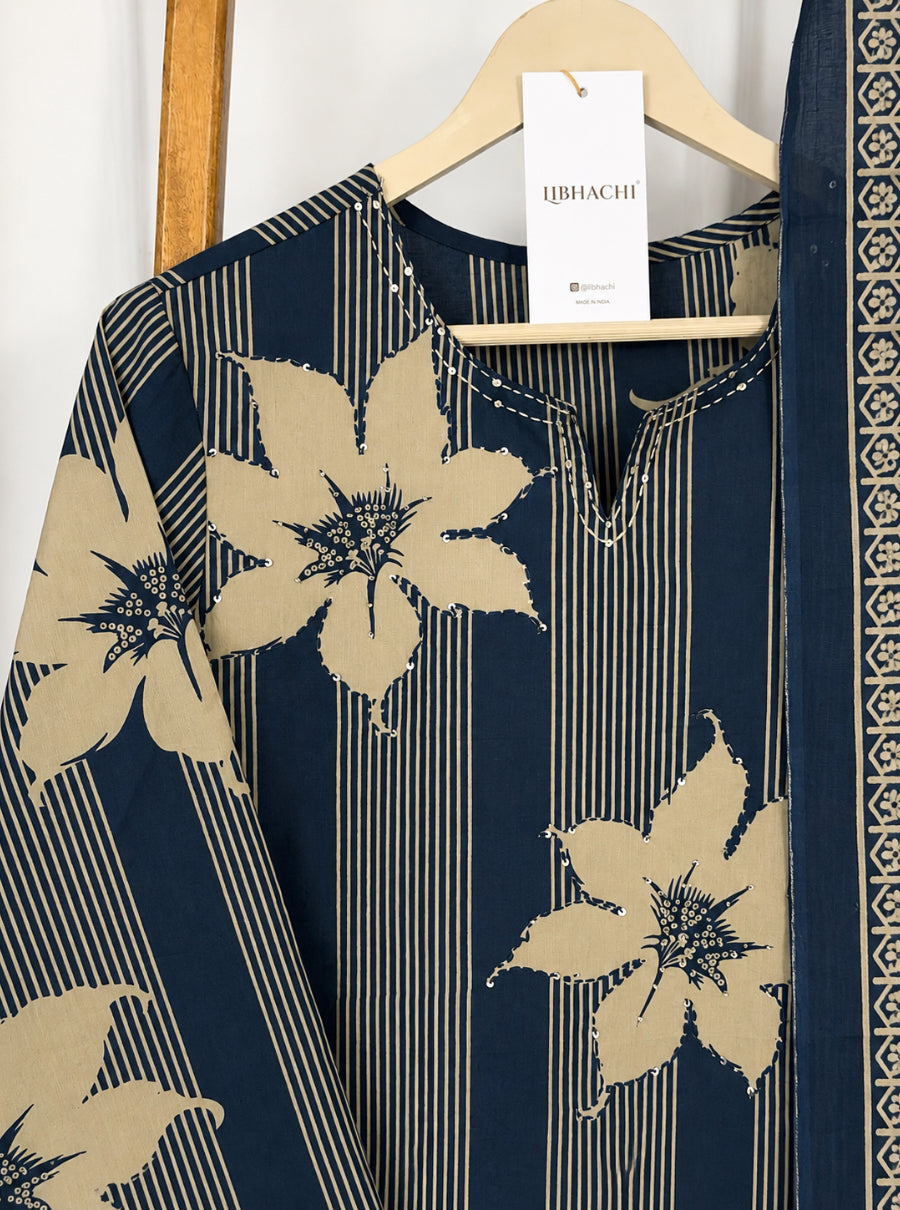 Noor Floral Stripe Suit Set