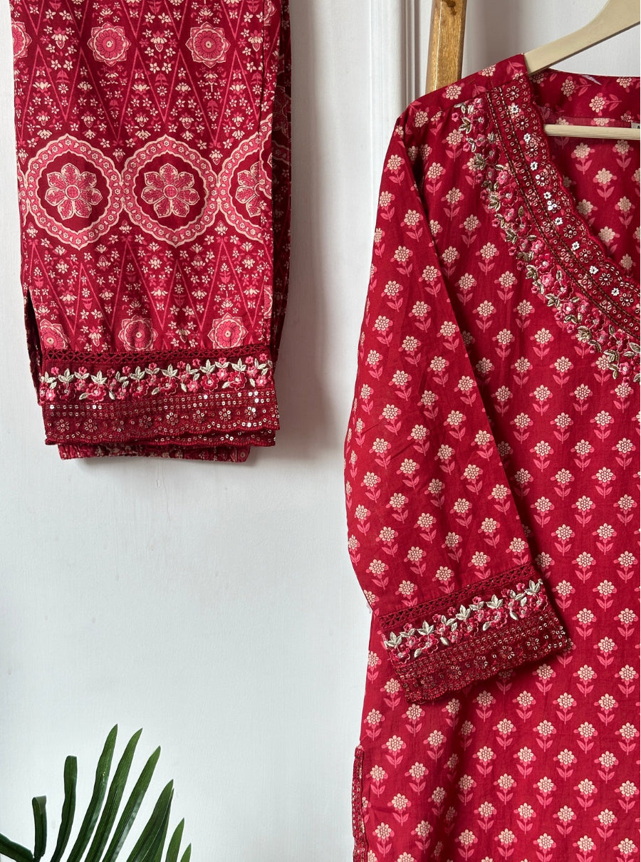 Mehr Buti Embroidered Suit Set