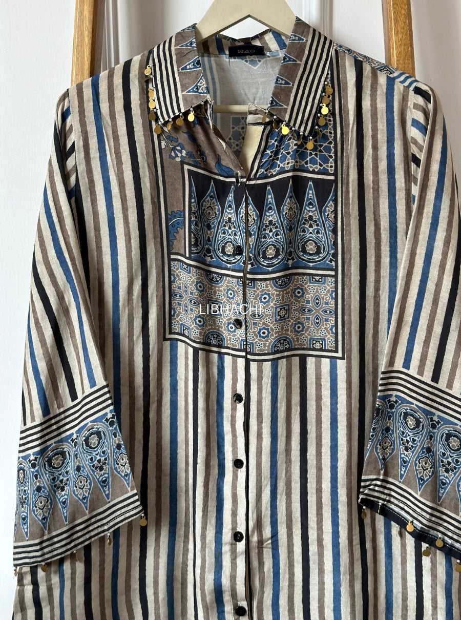 Ajrakh Printed Silk Tops