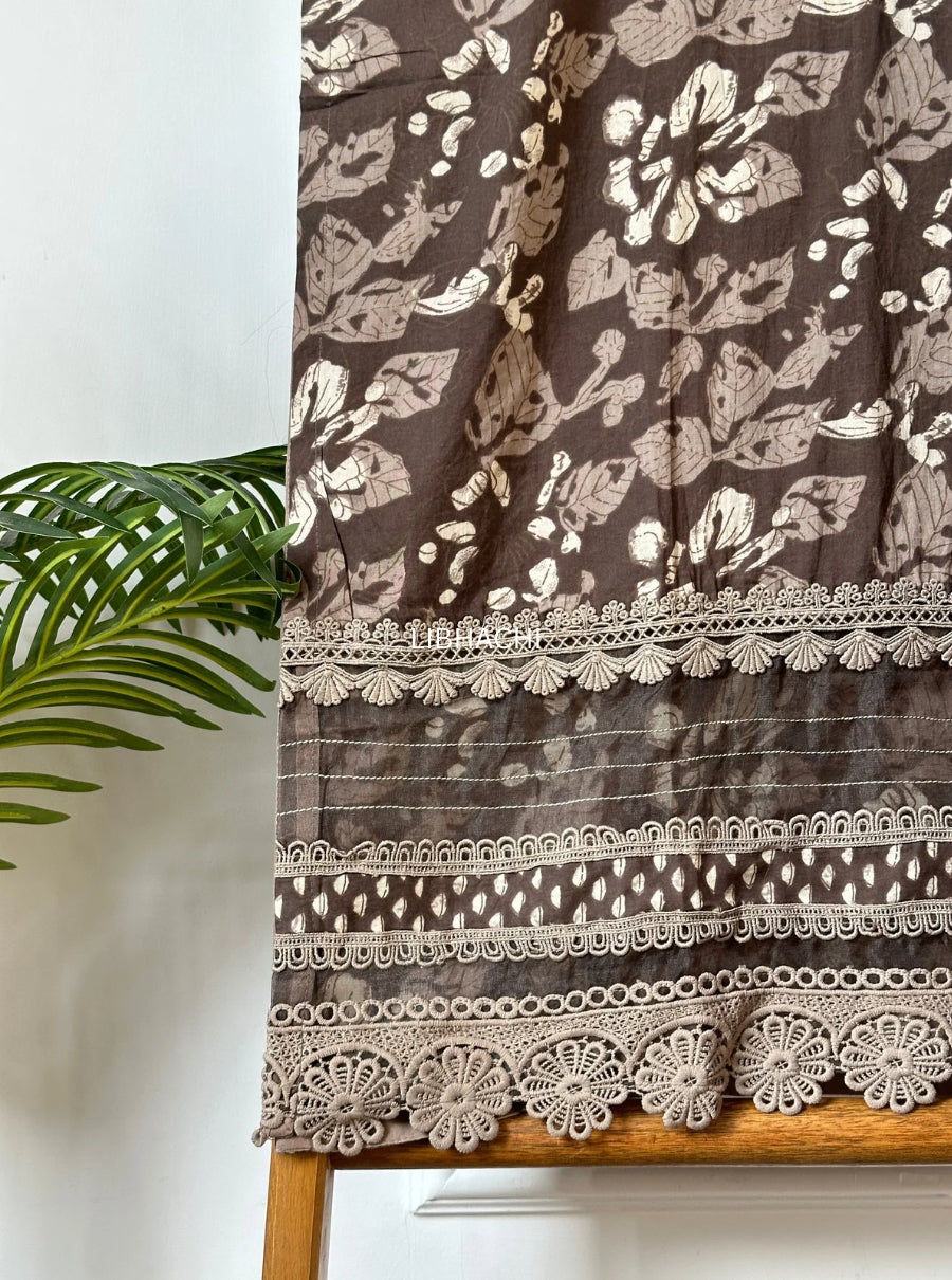 Mocha Handblock Suit Set