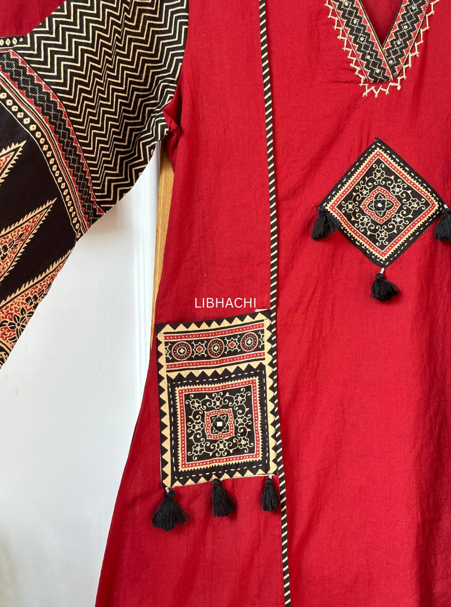 Rangriti ajrakh suit set