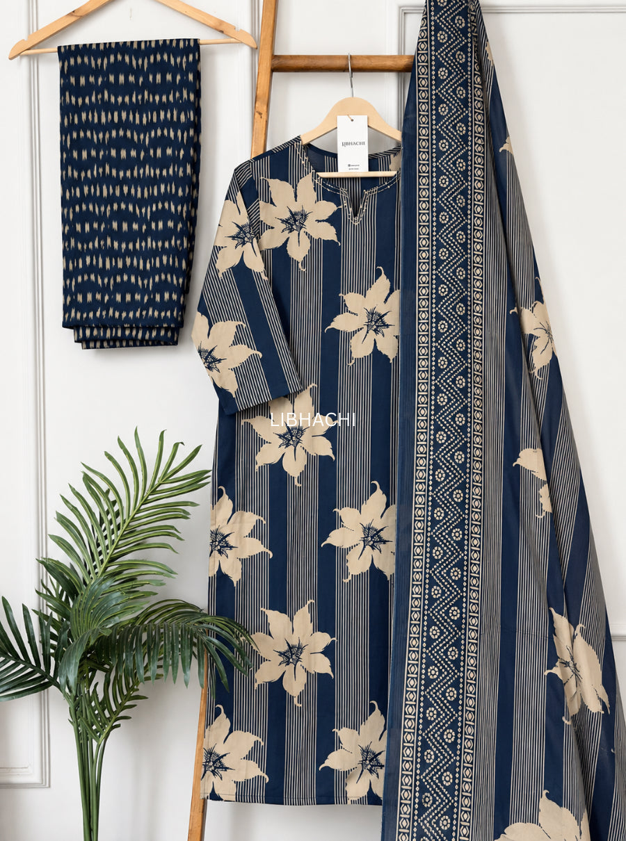 Noor Floral Stripe Suit Set