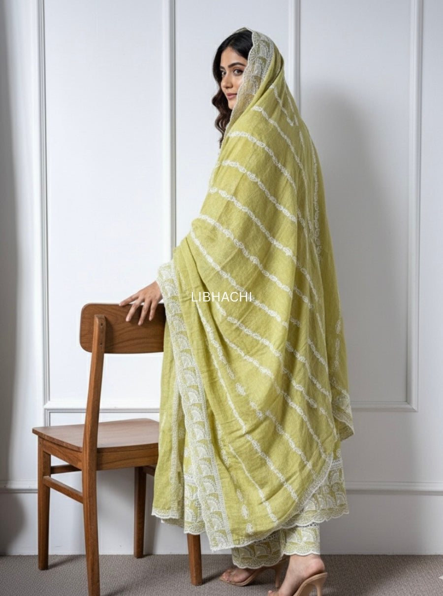 Ruhani Pastels – Lucknowi Chikankari Suit Set