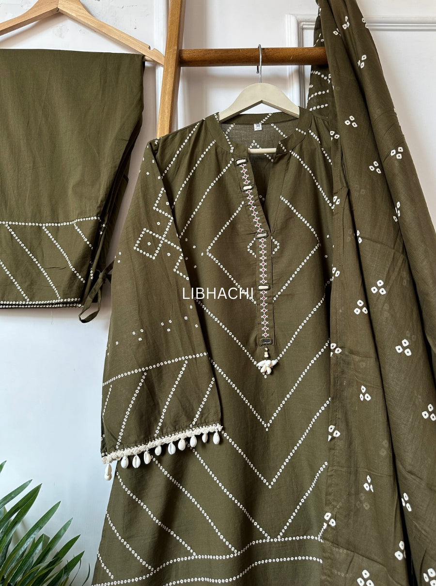 Bandhani farshi 3 colour