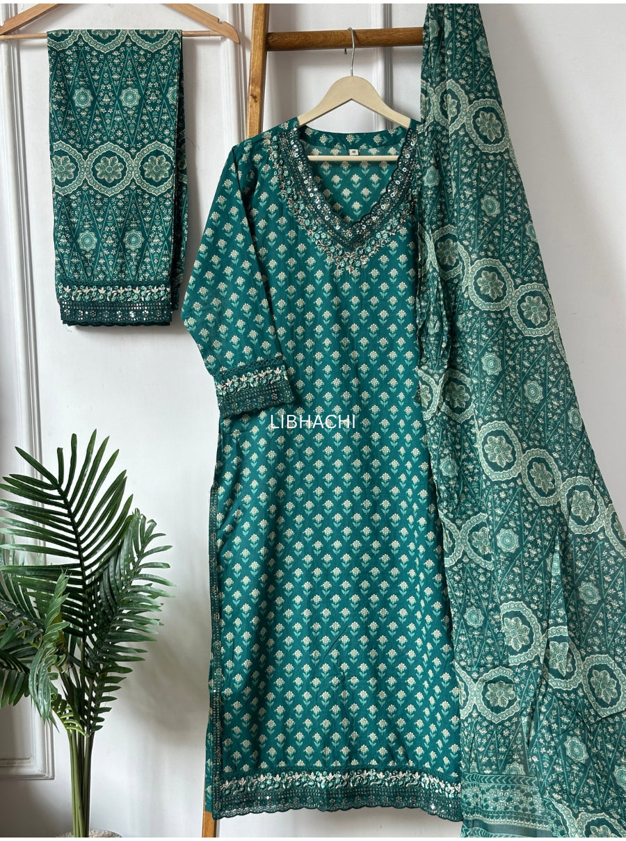 Mehr Buti Embroidered Suit Set