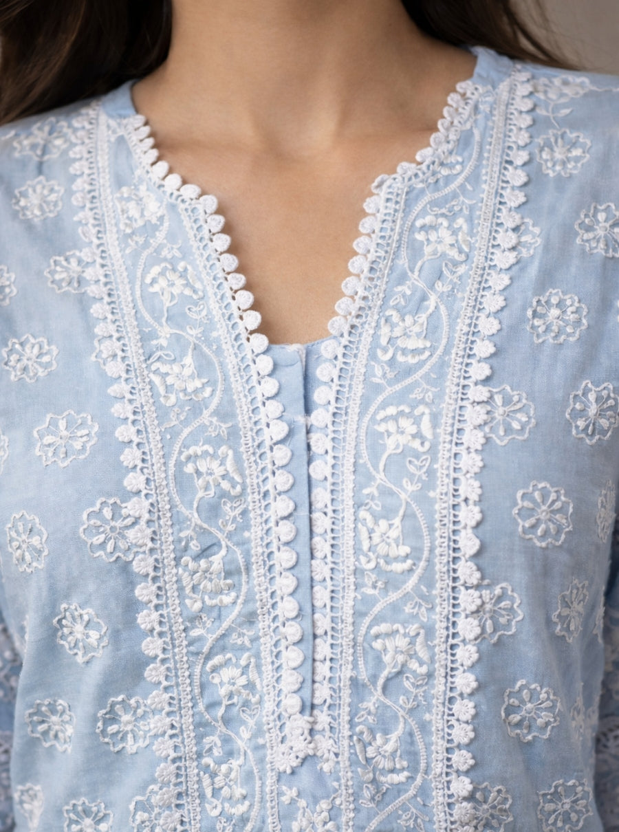 Ruhani Pastels – Lucknowi Chikankari Suit Set