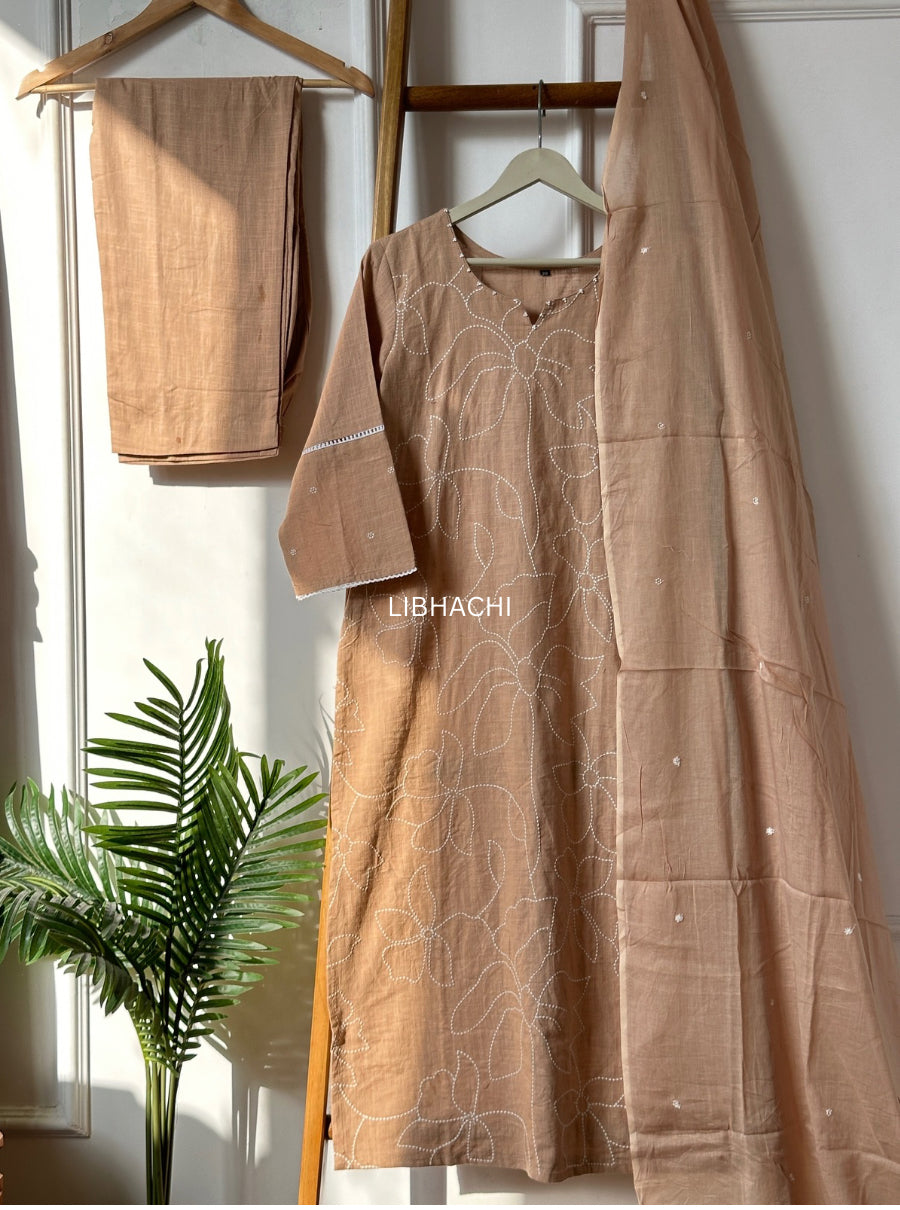 Linen three colour suit set