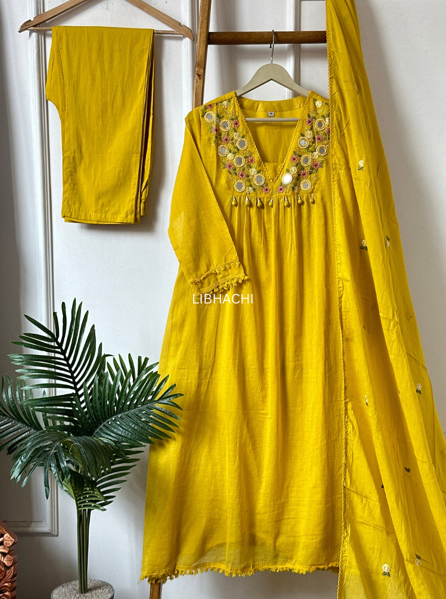 Noorva Mul Cotton Mirror Suit Set