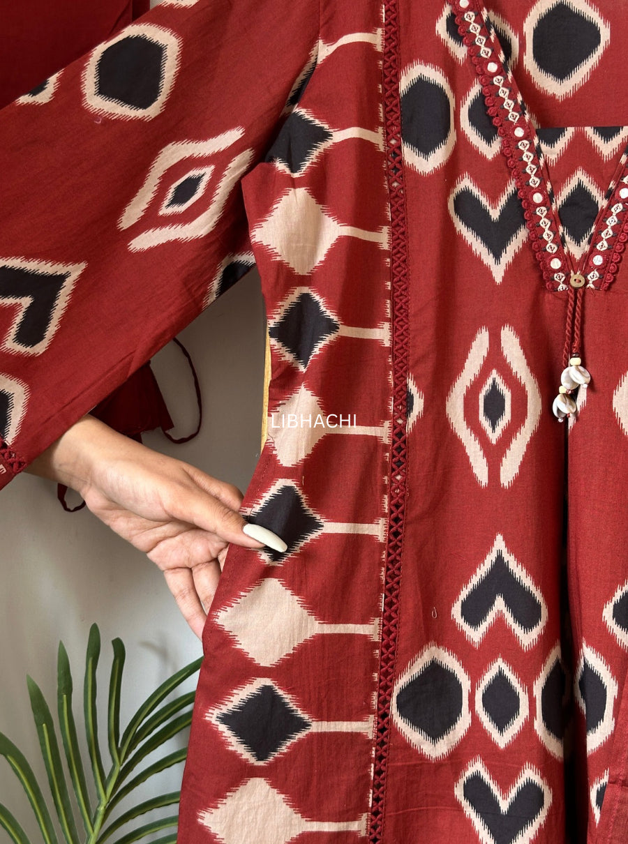 Ruhika Ikat A-Line Suit Set