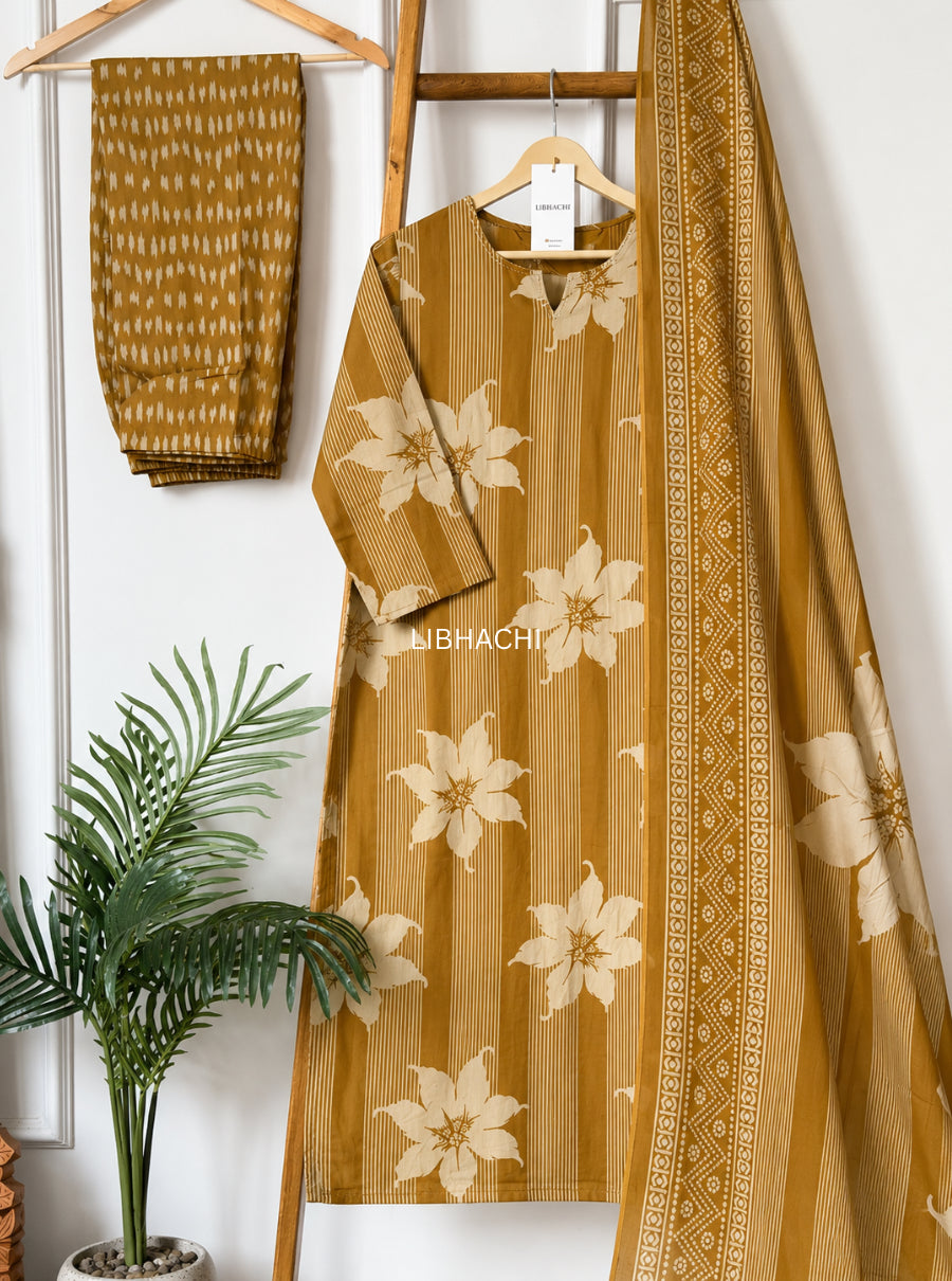 Noor Floral Stripe Suit Set