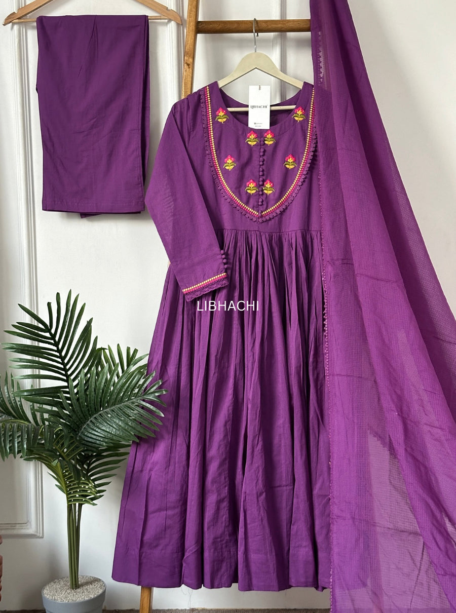 Anaya cotton anarkali suit set